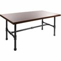 Econoco 20'' x 44'' x 24'' Industrial-Style Nesting Table with Woodgrain Top 317PSNTSSET